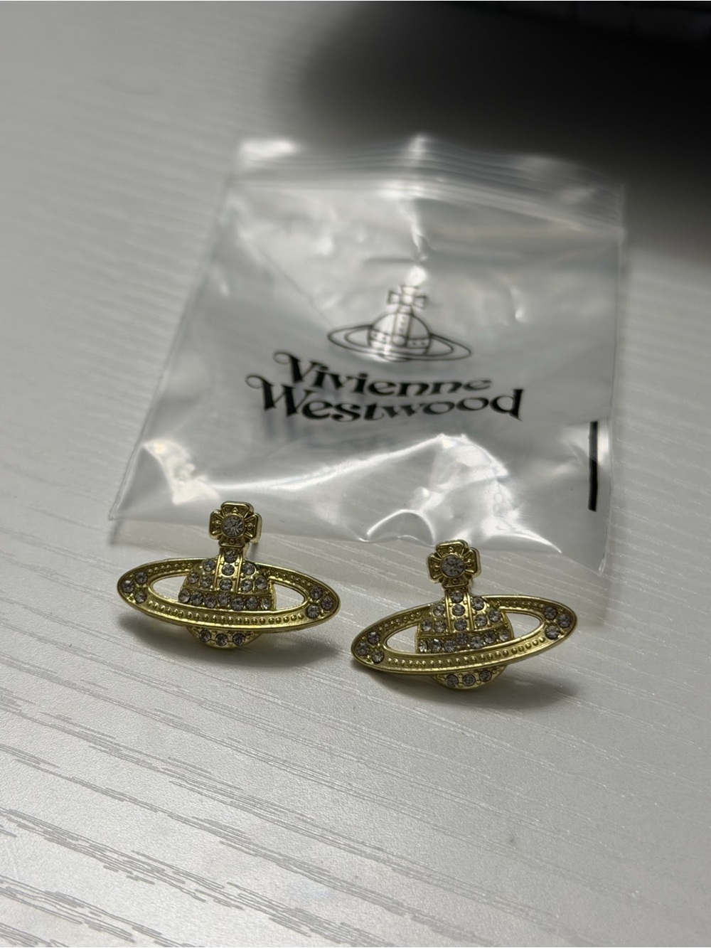 Vivienne Westwood Gold Orb Crystal Stud Earrings